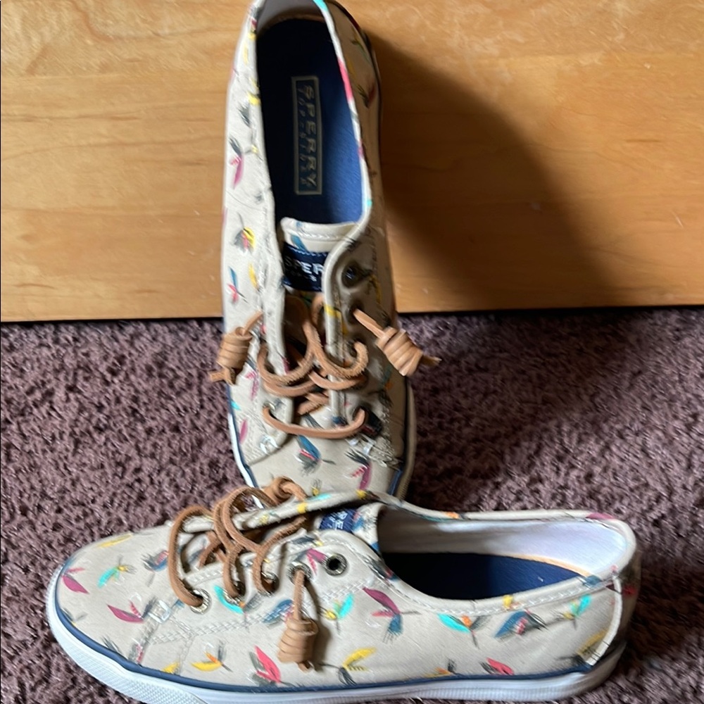 Sperry Multicolor Canvas Sneakers with Brown Laces